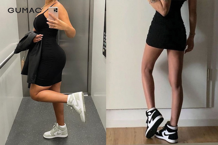 Đầm body kết hợp giày jordan Đầm body kết hợp giày jordan